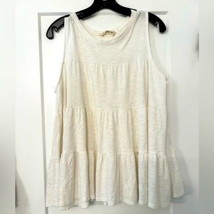 White babydoll shirt from Anthropologie